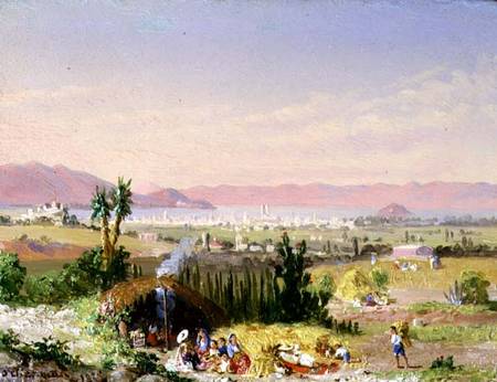 A View of Mexico City with an Encampment von Conrad Wise Chapman
