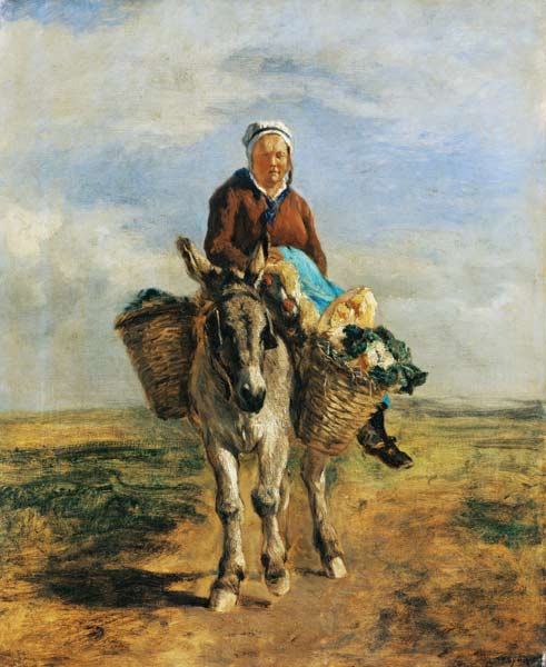 Country Woman Riding a Donkey von Constant Troyon