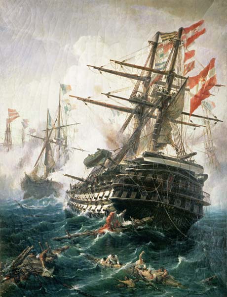 The Battle of Lissa, fought between the Austro-Hungarian Empire and Italy von Constantin Volonakis