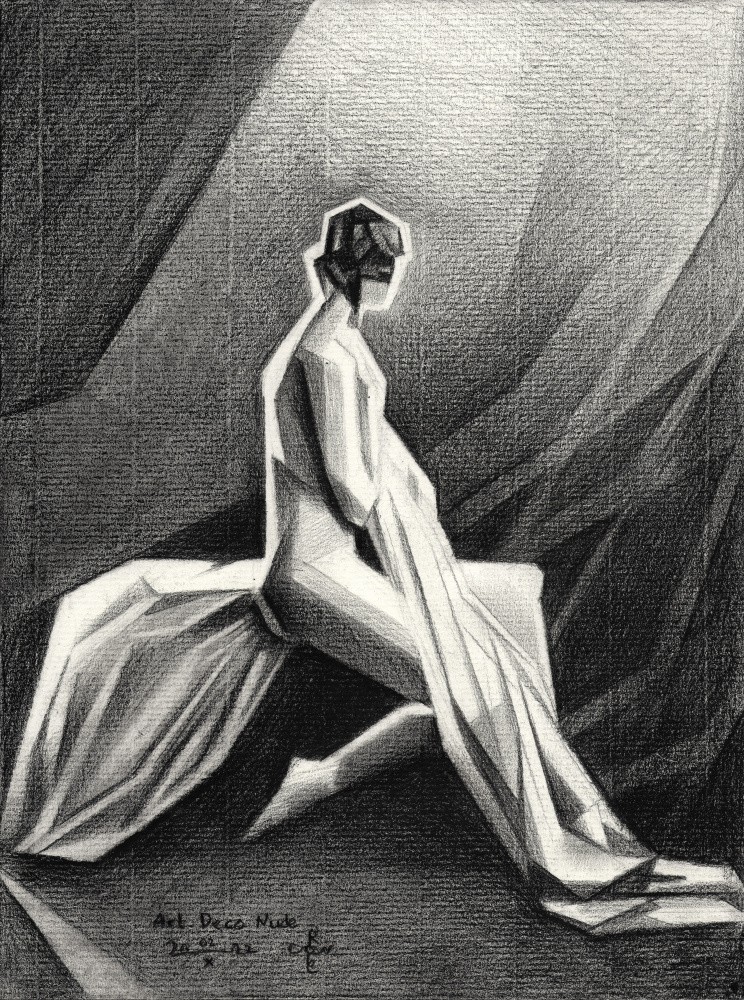 Art-Deco-Akt – 22.10.02 von Corné Akkers