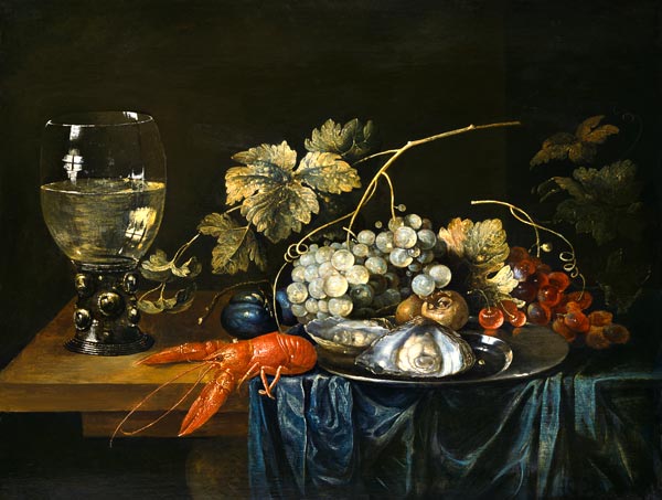 Stillleben mit Hummer, Römer, Muscheln und Früchten von Cornelis de Bryer