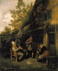 Bauern vor einem Wirtshaus. 1681