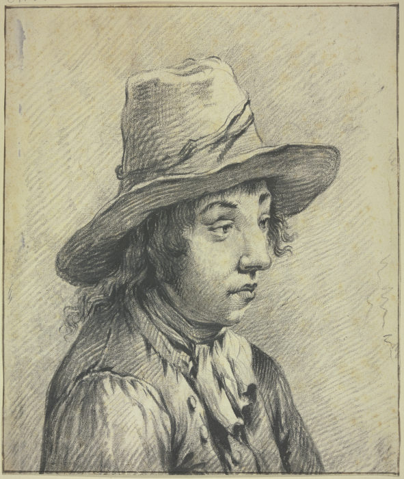 Junger Mann mit Hut, Brustbild nach rechts von Cornelis Visscher