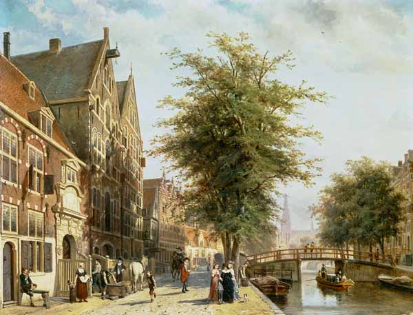 The Oude Zijds Voorburgwal in Amsterdam von Cornelius Springer