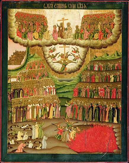 The Last Judgement, 1721 (egg tempera on wood) von Cornili (Kirill) Ulanov