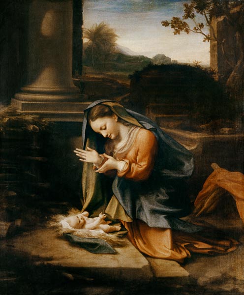 Maria, das Kind anbetend von Correggio (eigentl. Antonio Allegri)