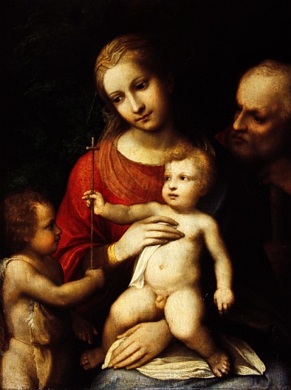 The Virgin and Child surrounded St John the Baptist and St Joseph von Correggio (eigentl. Antonio Allegri)
