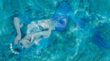 Eine blaue Meerjungfrau