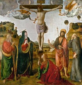 Kreuzigung Christi mit Maria und den hll.Johannes,Maria-Magdalena,Andreas und Franziskus