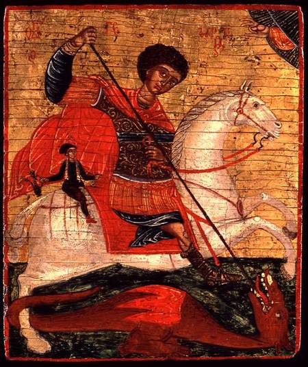 Icon of St. George and the Dragon von Cretan School
