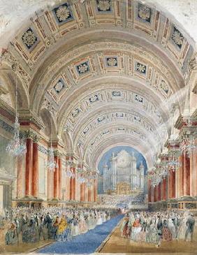 Interior Perspective, Leeds Town Hall, 1854 (w/c on paper) 1844