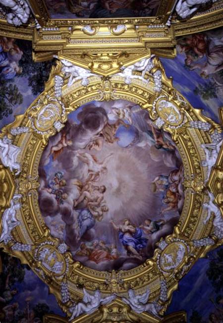 The 'Sala di Apollo' (Hall of Apollo) detail of ceiling decoration depicting Cosimo I de'Medici (151 von Pietro  da Cortona,