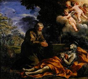 Death of Saint Mary of Egypt (oil on canvas) 1878