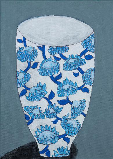 Blaue Protea-Vase