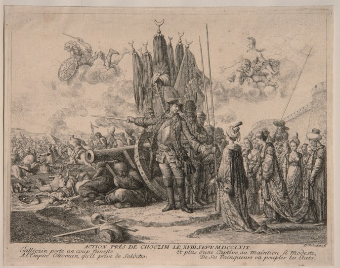 Fürst Alexander Michajlowitsch Golizyn bei der Belagerung von Chotyn 1769 von Daniel Nikolaus Chodowiecki