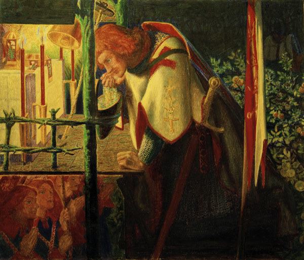 Rossetti / Sir Galahad at ruined chapel von Dante Gabriel Rossetti
