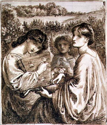 Study for 'The Bower Meadow' von Dante Gabriel Rossetti