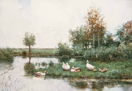 Ducks in a River Landscape von David Adolph Constant Artz