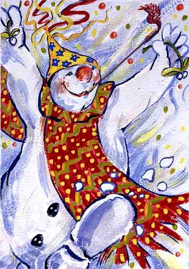 Snowman Party, 1999 (gouache on paper)  von David  Cooke