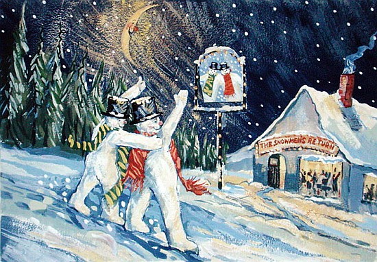 The Snowmen''s Return (gouache on paper)  von David  Cooke
