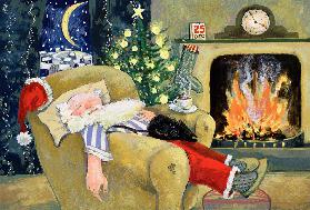 Santa sleeping by the fire 1995