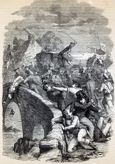 Election Riot at Hawick, 1837, illustration from ''Cassell''s Illustrated History of England'', publ von David Henry Friston