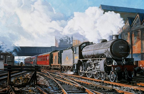 A ''Thompson'' B1 Class Moving Empty Stock on a Cold February Morning, 1998 (oil on canvas)  von David  Nolan