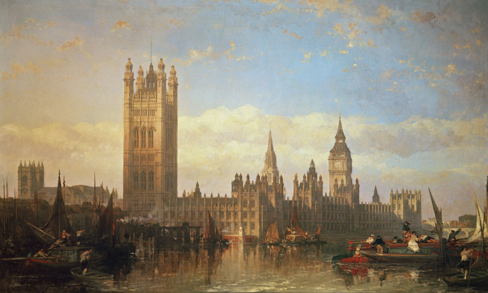 New Palace of Westminster from the River Thames von David Roberts