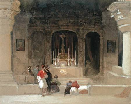 Chapel of St. Helena, Holy Sepulchre, Jerusalem, from 'The Holy Land', 1842-49 (w/c von David Roberts