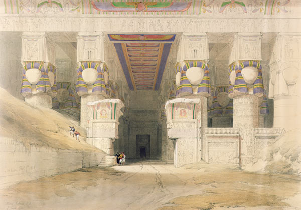 Facade of the Temple of Hathor, Dendarah, from ''Egypt and Nubia''; engraved by Louis Haghe (1806-85 von David Roberts