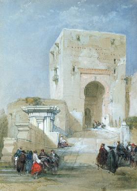 The Gate of Justice, Entrance to the Alhambra, 1833 (pencil