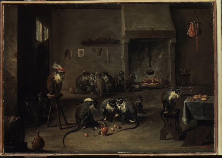 Affen in einer Küche von David Teniers