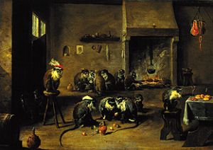 Affen in der Küche von David Teniers