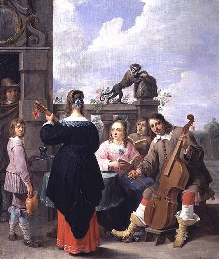 The Artist and his Family in Concert (panel) von David Teniers