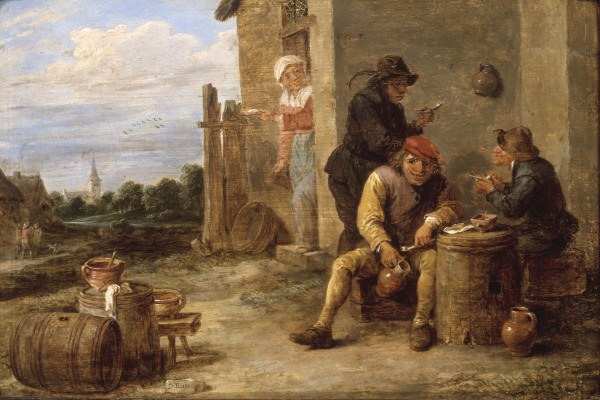 D.Teniers, Three Boors smoking. von David Teniers