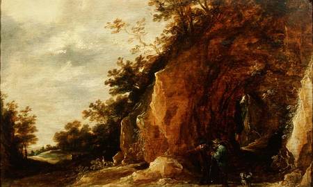 Landscape with Travellers (one of a pair) von David Teniers