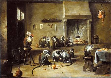 Monkeys in a Kitchen von David Teniers