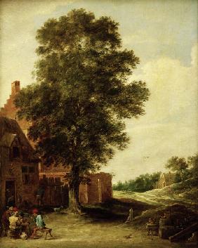 D.Teniers d.J., Wirtshaus unter Linde