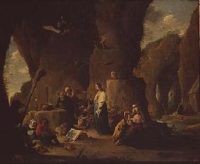 Die Versuchung des Heiligen Antonius in der Felsengrotte 1645