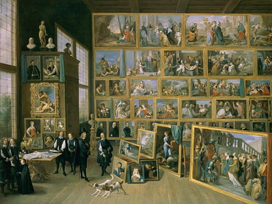 The Archduke Leopold Wilhelm (1614-62) in his Picture Gallery in Brussels, 1651 (see also 738) von David the Younger Teniers