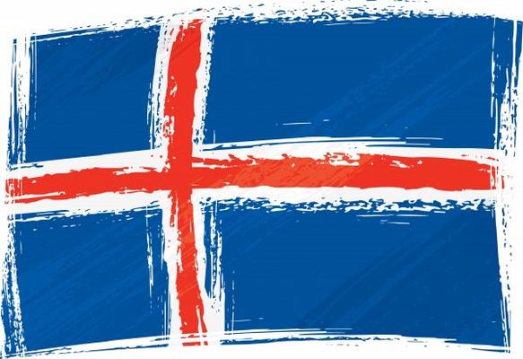 Grunge Iceland flag von Dawid Krupa