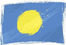 Grunge Palau flag
