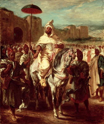 Abd Ar-Rahman (d.788) Sultan of Morocco (oil on canvas) von Delacroix