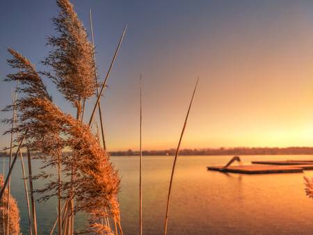 Sonnenuntergang am Kulkwitzer See, Strandbad Markranstädt 2022