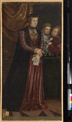 Anna, Tochter des Ladislaus III. von Schweden und Polen und zwei Prinzen.