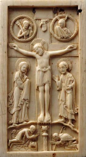 Kreuzigung Christi mit Stifterfiguren 1100