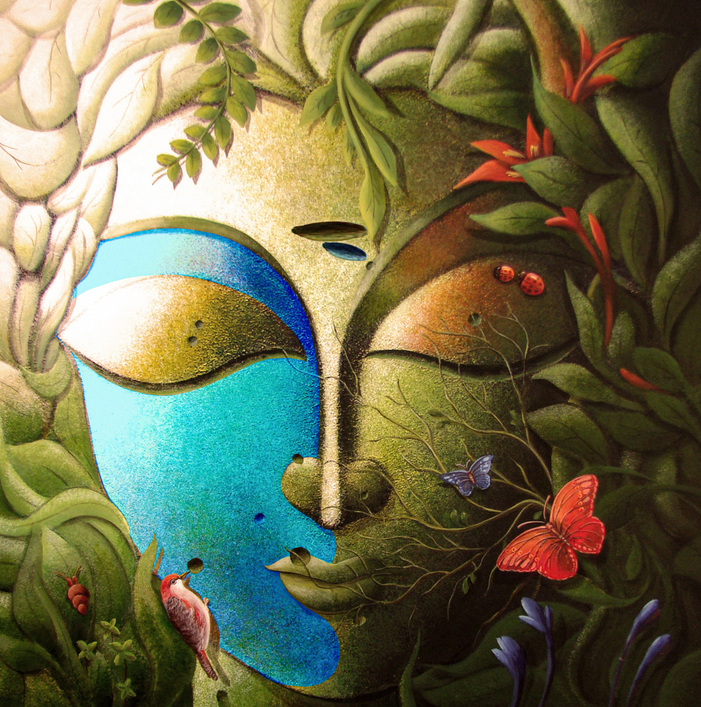 Grüner Gott (Buddha) von Dhananjoy Mukherjee