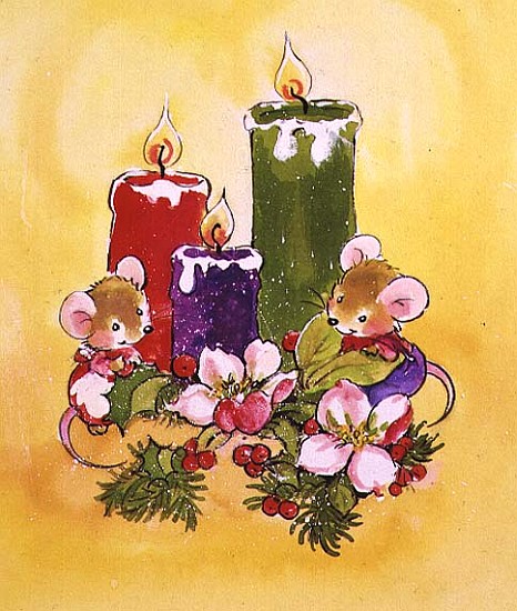 Mice with Candles  von Diane  Matthes