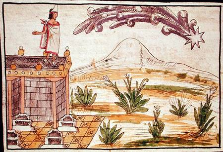 Montezuma II (1466-1520) watching a comet von Diego Duran