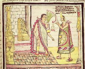 Fol.152v The Crowning of Montezuma II (1466-1520) the Last Mexican Emperor in 1502